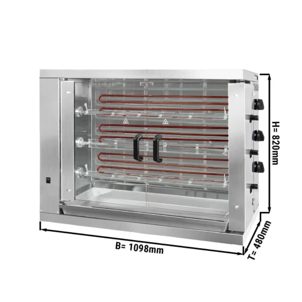 Asador eléctrico de pollos Huisi 3 pinchos